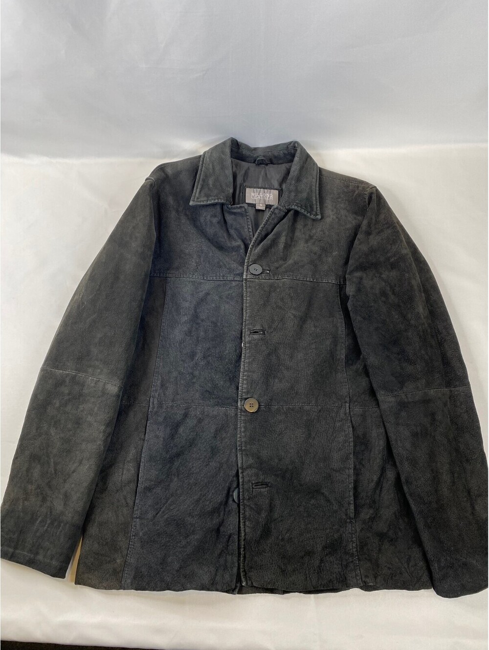 Vintage Wilsons Leather Black Suede Jacket Size Small 90s Un